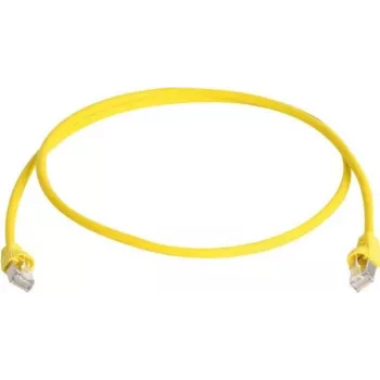 Cabo patch Telegärtner 100008943 CAT 5e F/UTP RJ45 7,5 m amarelo ignífugo com proteção anti-dobras