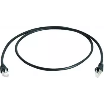 Telegärtner 100008948 Cabo de patch CAT 5e F/UTP RJ45, 7,5 m, preto, ignífugo, proteção anti-dobras
