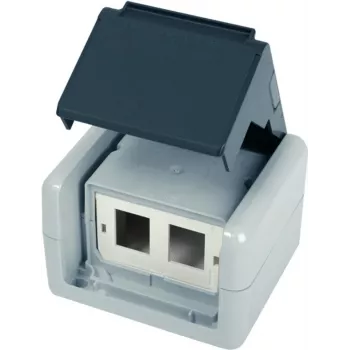 Telegärtner AMJ-SL Tomada de montagem à superfície RJ45 de 2 portas Cat.6A blindada, branco puro