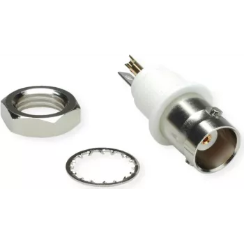 Telegärtner Conector Fêmea BNC de Encastre, Isolado 50 Ohm, Flange Isolante Branca, Z01 - 1 Unid. (J01001A0043)