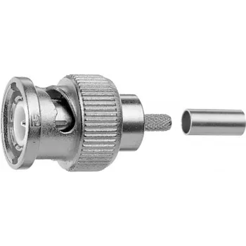 Conector de crimpagem Telegärtner BNC G01 50 Ohm, crimp/crimp, Professional, A0205, para RG-58 C/U, Belden YR23092, UG-1785/U, pack de 5