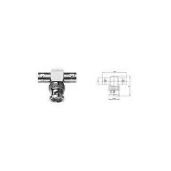 Telegärtner Adaptador T BNC (F-M-F) 75 Ohm divisor de vídeo