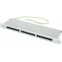 Patch panel TELEGÄRTNER Cat.5e 24 portas RJ45, 1U, 19 polegadas, cinzento-claro