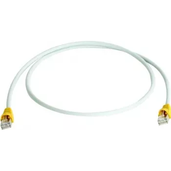 Cabo de patch crossover Telegärtner Cat.6A S/FTP, 0,5 m, proteção anti-dobragem amarela, LSZH L00000A0102