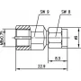 Adaptador coaxial Telegärtner Inter-Series SMA macho para FME macho 50 Ohm
