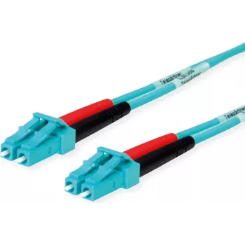 Telegärtner Cabo de patch de fibra ótica LC para LC Multimodo OM3 Duplex, 1m, aqua L00870A0003