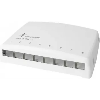 Telegärtner Mini-distribuidor MPD8 AMJ/UMJ TH35/AP - Caixa de distribuição de montagem à superfície - branco alpino - 8 portas (H02000A0103)