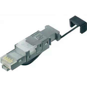 Telegärtner STX ficha RJ45 Cat.6 blindada sem ferramentas para montagem em campo para AWG 22-26, diâmetro do cabo 5,5-8,5mm, 1 unid. J80026A0003