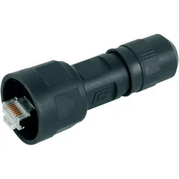 Conjunto de fichas RJ45 Telegärtner STX V1 variante em plástico 1 reto 8P8C preto J80026A0009 1 unid.