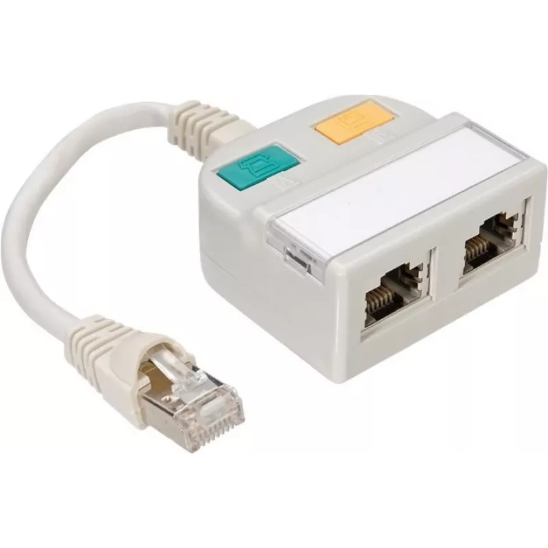 TELEGÄRTNER Adaptador T Cat5e para 100Base-T/ISDN divisor RJ45 (J00029A0013)