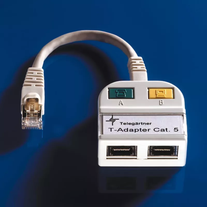 TELEGÄRTNER Adaptador T Cat5e para 100Base-T/ISDN divisor RJ45 (J00029A0013)