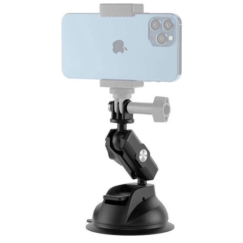 Suporte universal com ventosa TELESIN com suporte para telemóvel e suporte para action camera TE-SUC-012