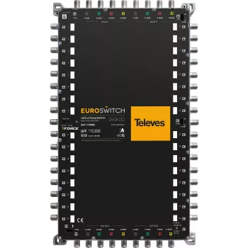 Multiswitch TELEVES EUROSWITCH 9x9x32 F, 8 entradas de satélite, 32 saídas de participante, cascateável