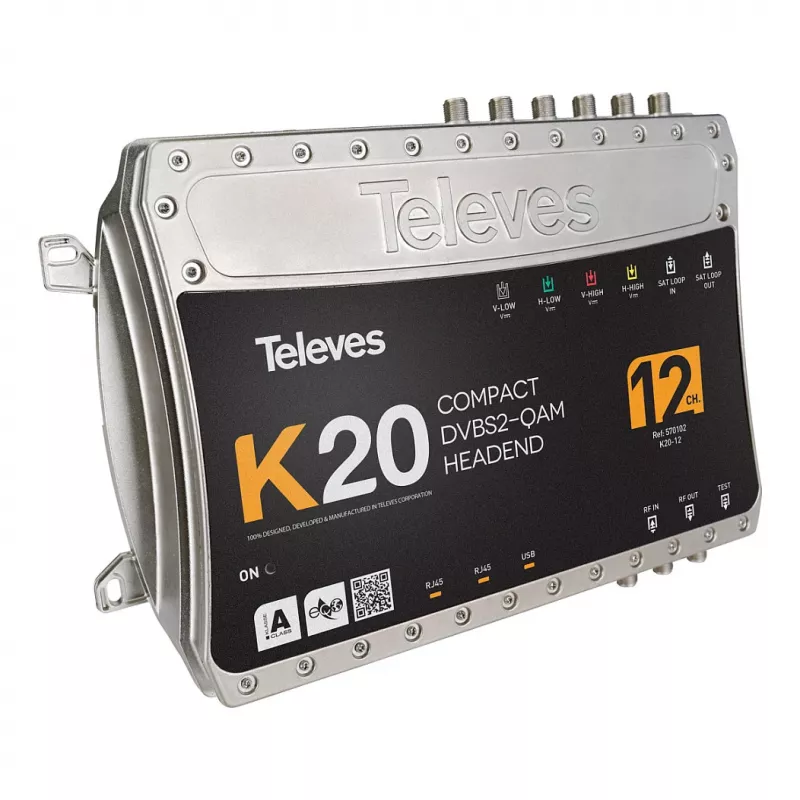 Televes K20-12 Headend Compacto 12 Transponder DVB-S2 para QAM