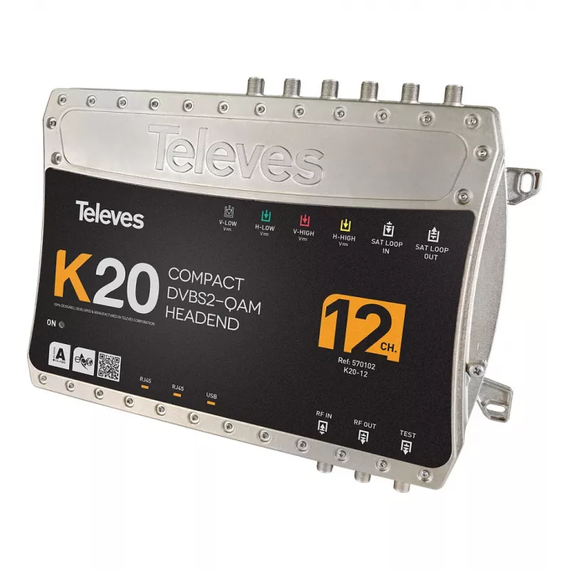Televes K20-12 Headend Compacto 12 Transponder DVB-S2 para QAM