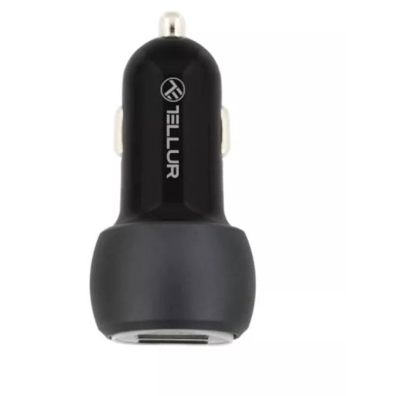 Tellur Carregador de carro USB duplo com QC 3.0, 6A preto
