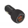 Tellur Carregador de carro USB duplo com QC 3.0, 6A preto