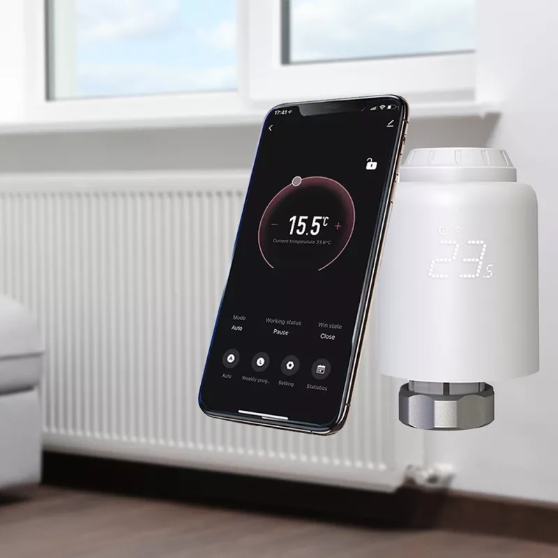 Tellur Válvula termostática de radiador Smart WiFi RVSH1 LED branco