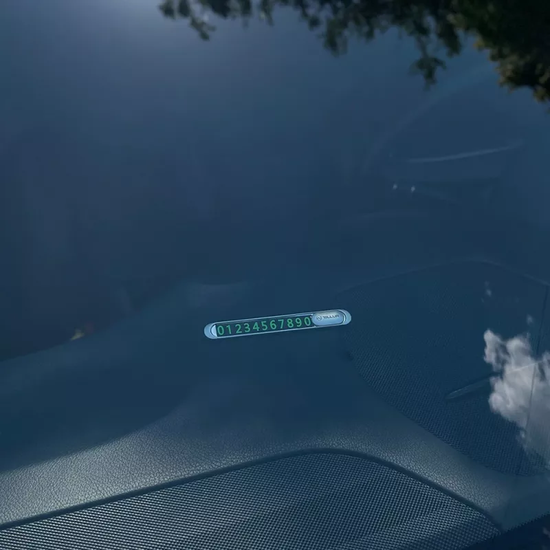 Tellur Cartão de estacionamento temporário com número de telefone, prateado metálico