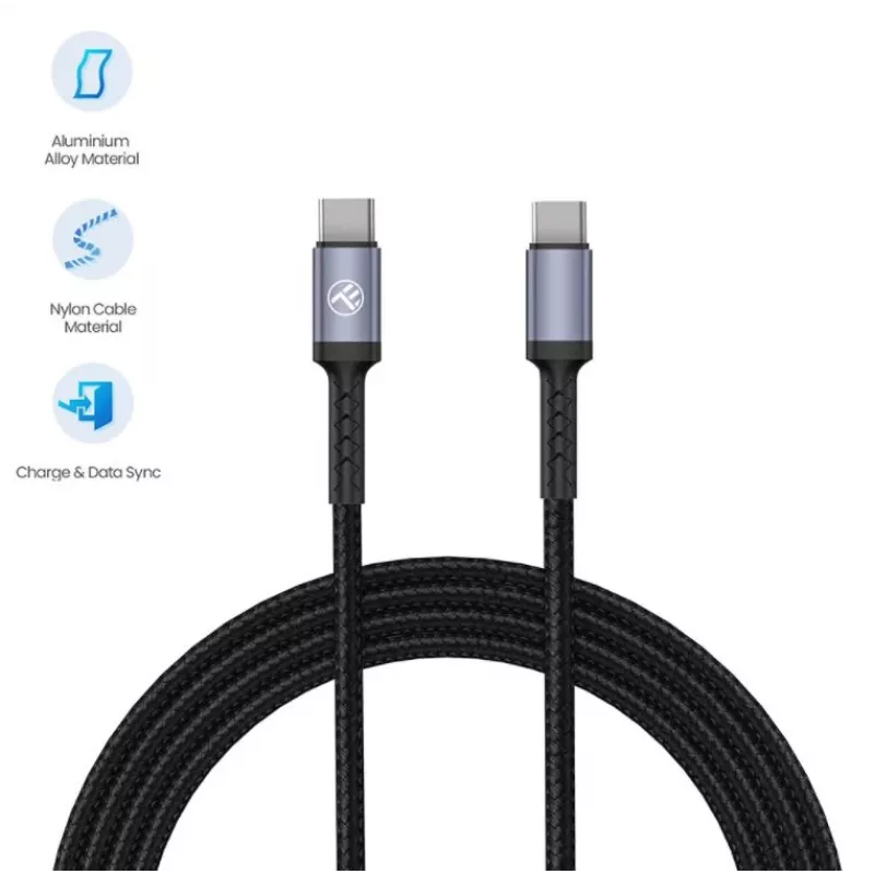 Tellur Cabo Type-C para Type-C 3A 60W 1m preto