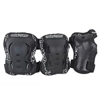 TEMPISH FID 3 Conjunto de Proteções para Joelhos, Cotovelos e Pulsos – Preto, Tamanho XL