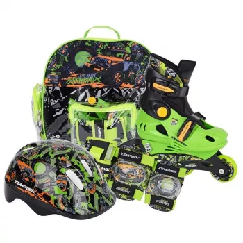Tempish Racer Baby Patins em linha com conjunto de proteção, 30-33