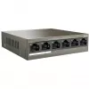 Tenda TEF1106P-4-63W Switch PoE+, 6 portas Fast Ethernet, 4 portas PoE+, orçamento 63W, desktop sem ventoinha