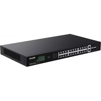 Switch PoE+ não gerido Tenda TEG1128P-24-410W 26x1GbE 2xSFP 410W