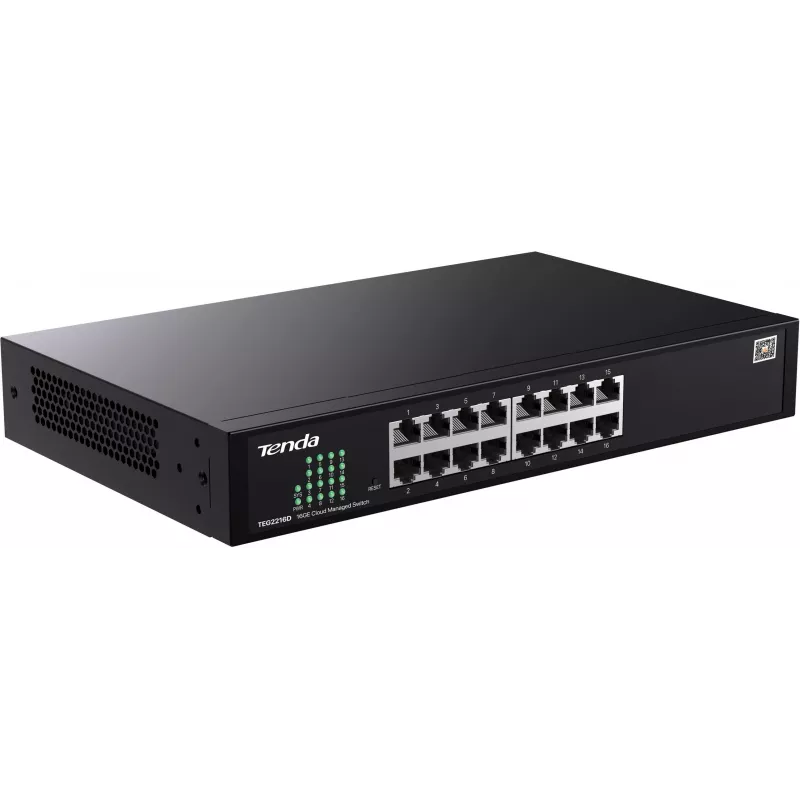 Switch Tenda TEG2216D 16 portas Gigabit Ethernet gerido na cloud