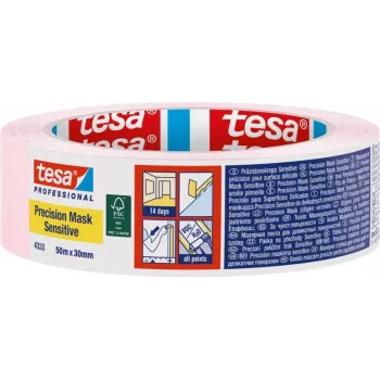 Fita de mascarar em crepe tesa 04333-00019-02 rosa-claro 50 m x 30 mm