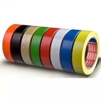 tesa 4104 Fita de embalagem, 50 mm x 66 m, preto, PVC, adesivo de borracha natural, alta aderência, 3 rolos 04104-000081-00