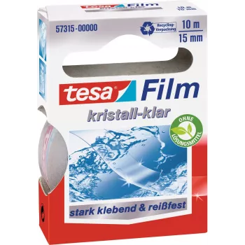 tesa Fita adesiva universal cristalina, 10 rolos, 15 mm x 10 m, filme PP, resistente ao rasgo