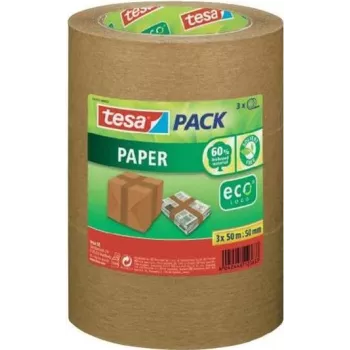 Fita adesiva de embalagem em papel tesa pack Paper ecoLogo 55337-02-01 castanha 50 mm x 50 m