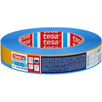 tesa Professional 04470-00001-00 fita adesiva PET de dupla face, 25 m x 25 mm, papel de suporte azul