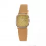 TETRA relógio de senhora analógico de quartzo 125-C (27mm) – caixa de aço inoxidável, mostrador branco, bracelete de pele