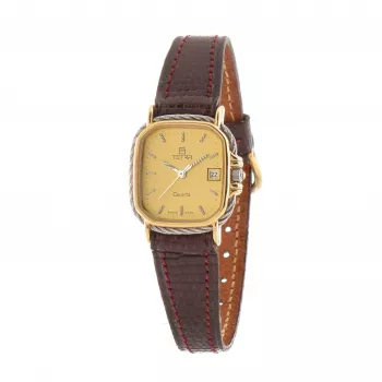 Relógio de corda de mulher TETRA 124-C-GRNT 23 mm aço inoxidável cinzento camurça