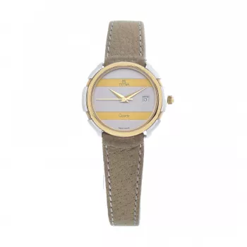 TETRA Relógio de mulher 106-1 (27mm) - Corda manual, Aço inoxidável, Vidro de safira, Bracelete de Shell Cordovan preta