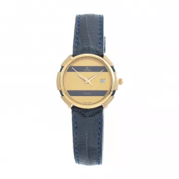 TETRA Relógio mulher 111-BL mostrador azul bracelete de pele azul 27mm