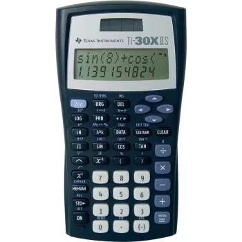 Calculadora científica Texas Instruments TI-30X IIS, ecrã de 2 linhas, alimentação solar e a pilha, Preto