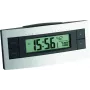 TFA 60.2511 relógio despertador radiofrequência - preto/prateado - ecrã LCD - temperatura interior - função soneca - retroiluminação azul - 2x AAA