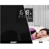 Relógio de parede com rádio TFA 60.4508, moldura prateada, mostrador branco, 30 cm de diâmetro, ponteiro dos segundos contínuo