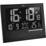Relógio de parede com rádio TFA 60.4508, moldura prateada, mostrador branco, 30 cm de diâmetro, ponteiro dos segundos contínuo