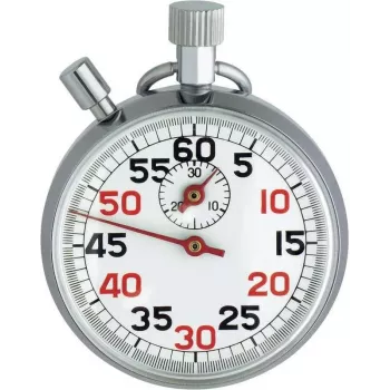 Temporizador de cozinha mecânico TFA Dostmann 38.1022 prateado-branco
