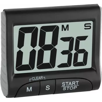 TFA Dostmann Temporizador de cozinha e cronómetro digital - preto - 99 min - plástico - LCD - magnético (38.2021.01)