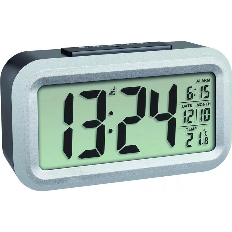 Despertador de rádio TFA Dostmann Lumio Plus preto/prateado