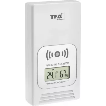 TFA LIFE Estação meteorológica sem fios com termómetro interior/exterior e higrómetro, Preto/Prata