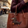 TFO Corrente universal para telemóvel com motivo dachshund, castanho, 150 cm, banda crossbody ajustável com patch de âncora