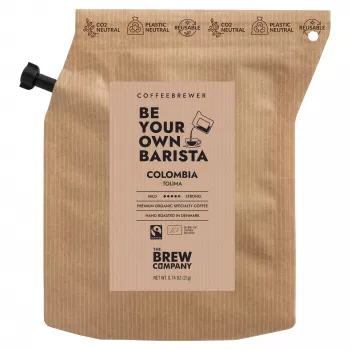 The Brew Company Colômbia torra média café moído em saquetas de infusão, 100% Arabica, Fairtrade, porção individual 20 g