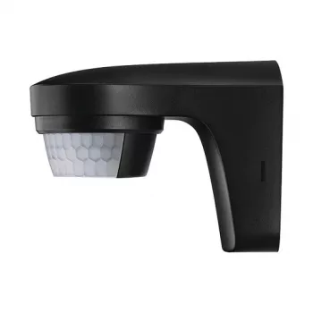 THEBEN theLuxa S180 BK detetor de movimento PIR – ângulo de deteção de 180°, alcance de 12 m, montagem na parede, preto