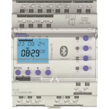 Theben TR 644 top3 BLE RC Temporizador digital, programa anual, 2 canais, calha DIN 6440330